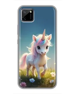 Чехол для Realme C11 с картинкой «Единорог на поляне»