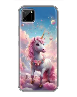 Чехол для Realme C11 с картинкой «Единорог среди облаков»