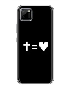 Чехол для Realme C11 с картинкой «Крест и Сердце»