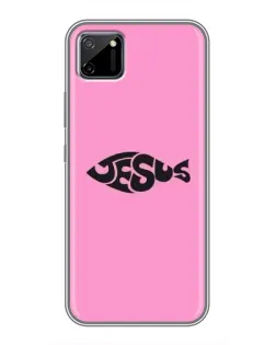 Чехол для Realme C11 с картинкой «Розовый символ  Jesus»