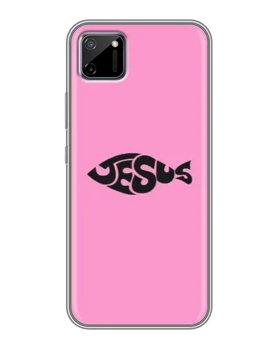 Чехол для Realme C11 с картинкой «Розовый символ  Jesus»