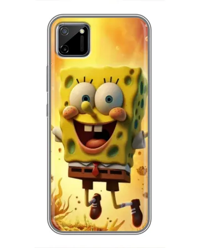 Чехол для Realme C11 с картинкой «Губка Боб прыгает»
