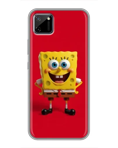 Чехол для Realme C11 с картинкой «Спанч Боб на красном»