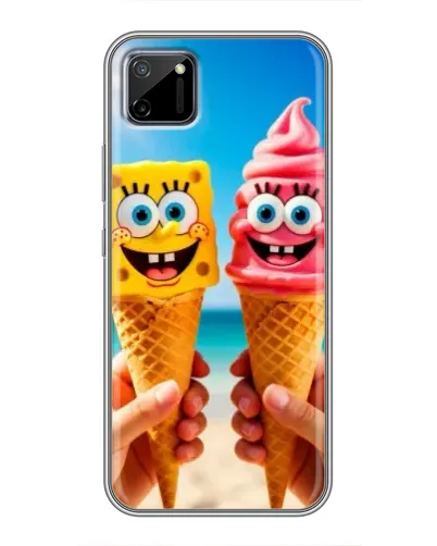 Чехол для Realme C11 с картинкой «Спанч Боб мороженое»