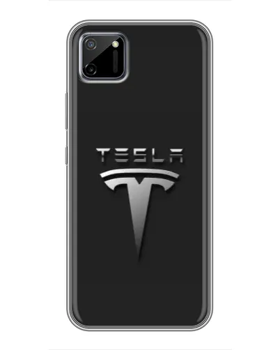Чехол для Realme C11 с картинкой «Стальной логотип Tesla»