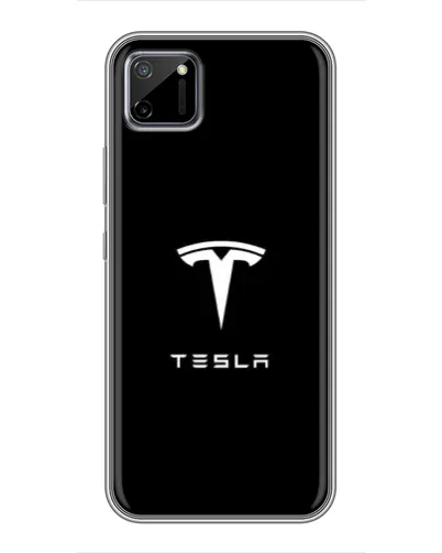 Чехол для Realme C11 с картинкой «Tesla White Logo»