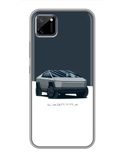 Чехол для Realme C11 с картинкой «Серебристый Cybertruck Tesla»