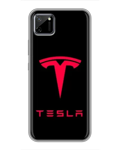 Чехол для Realme C11 с картинкой «Tesla Red Logo»