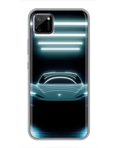 Чехол для Realme C11 с картинкой «Tesla в неоне»