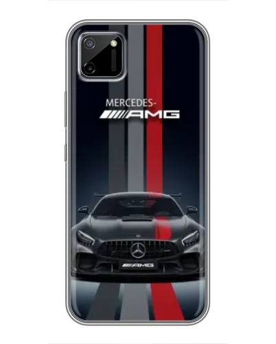 Чехол для Realme C11 с картинкой «Mercedes — белый карбон»
