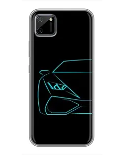 Чехол для Realme C11 с картинкой «Голубой силуэт Lamborghini» Чехол для Realme C11 с картинкой «Голубой силуэт Lamborghini»