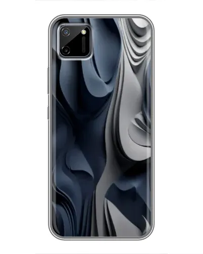 Чехол для Realme C11 с картинкой «Объемные синие складки»