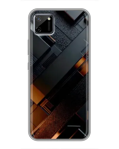 Чехол для Realme C11 с картинкой «Черные геометрические блоки»
