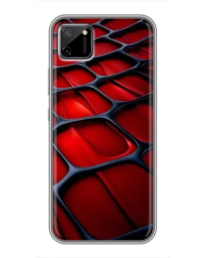 Чехол для Realme C11 с картинкой «Красная глянцевая сетка»