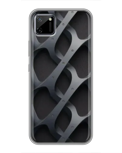 Чехол для Realme C11 с картинкой «Объемное серое плетение»