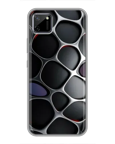 Чехол для Realme C11 с картинкой «Объемная темная решетка»