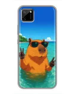 Чехол для Realme C11 с картинкой «Морская капибара»