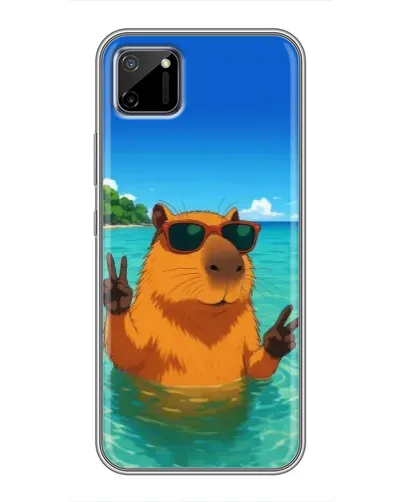 Чехол для Realme C11 с картинкой «Морская капибара»