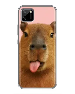 Чехол для Realme C11 с картинкой «Капибара с языком»