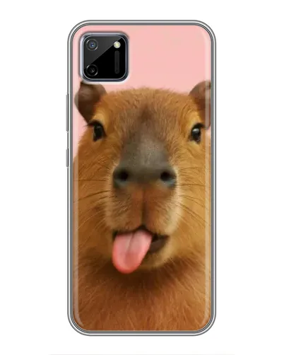 Чехол для Realme C11 с картинкой «Капибара с языком»