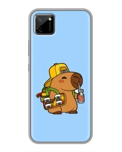 Чехол для Realme C11 с картинкой «Капибара на скейте»