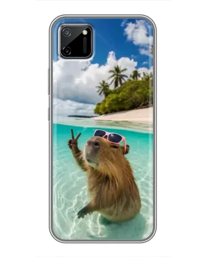 Чехол для Realme C11 с картинкой «Капибара на море»
