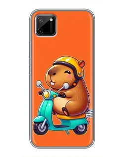 Чехол для Realme C11 с картинкой «Капибара на скутере»