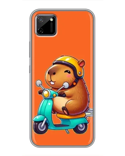 Чехол для Realme C11 с картинкой «Капибара на скутере»