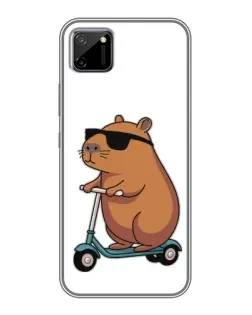 Чехол для Realme C11 с картинкой «Капибара на самокате»