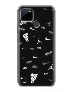 Чехол для Realme C12 с картинкой «Nike Black Pattern»