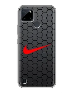 Чохол для Realme C12 з картинкою «Nike — карбонова сітка» Чохол для Realme C12 з картинкою «Nike — карбонова сітка»