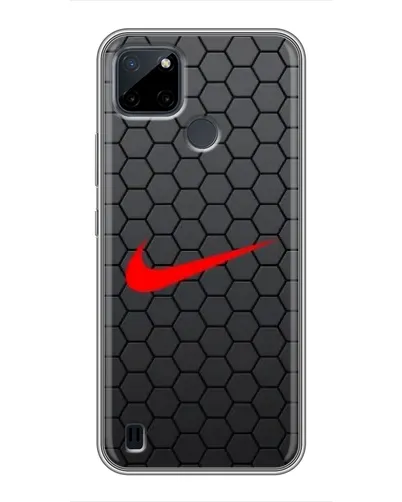 Чехол для Realme C12 с картинкой «Nike — карбоновая сетка»