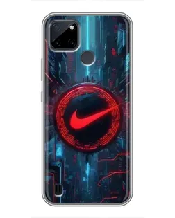 Чехол для Realme C12 с картинкой «Техногенный стиль Nike»