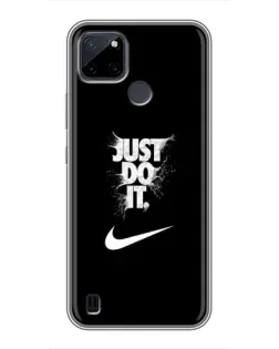 Чехол для Realme C12 с картинкой «Текстовый принт Nike»