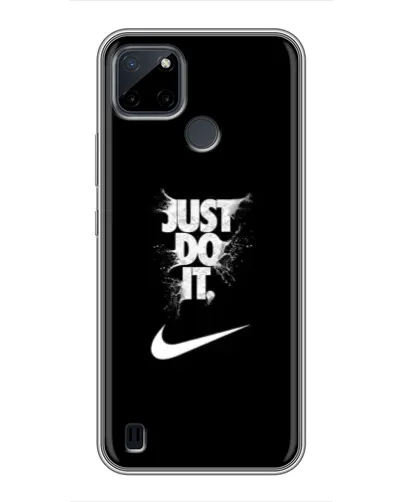 Чехол для Realme C12 с картинкой «Текстовый принт Nike»