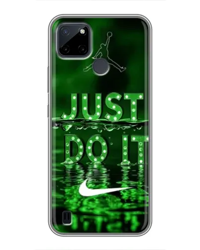 Чехол для Realme C12 с картинкой «Зеленый неоновый Nike»
