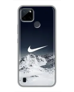 Чехол для Realme C12 с картинкой «Nike — зимние горы»