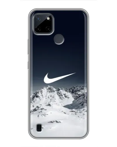 Чехол для Realme C12 с картинкой «Nike — зимние горы»