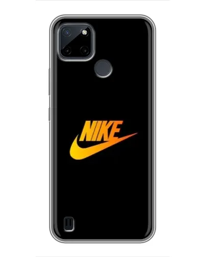 Чехол для Realme C12 с картинкой «Золотой логотип Nike»