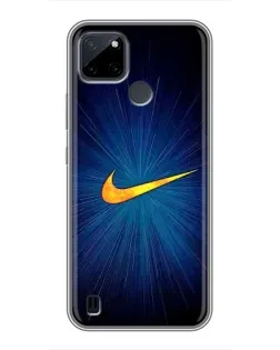 Чехол для Realme C12 с картинкой «Синий пульс Nike»