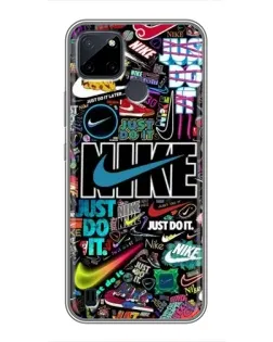 Чехол для Realme C12 с картинкой «Яркий коллаж Nike»