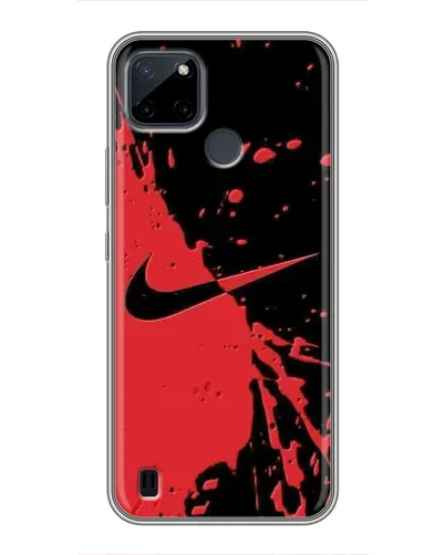 Чехол для Realme C12 с картинкой «Красные брызги Nike» Чехол для Realme C12 с картинкой «Красные брызги Nike»