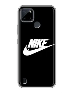 Чехол для Realme C12 с картинкой «Мазки краски Nike»