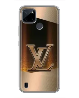 Чехол для Realme C12 с картинкой «LV — золотое сияние»
