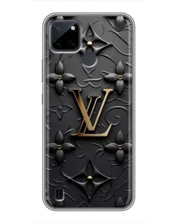 Чехол для Realme C12 с картинкой «Кожаная текстура LV»