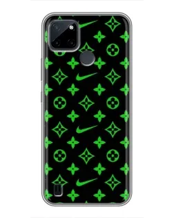 Чехол для Realme C12 с картинкой «Неоновый принт LV»