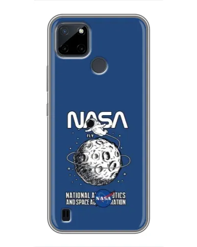 Чехол для Realme C12 с картинкой «NASA — лунная миссия»