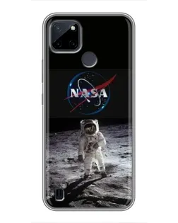 Чехол для Realme C12 с картинкой «Астронавт на Луне»