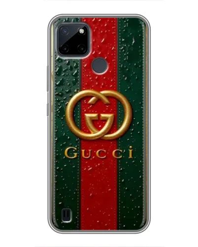 Чехол для Realme C12 с картинкой «Gucci — фирменная полоса и золото» Чехол для Realme C12 с картинкой «Gucci — фирменная полоса и золото»