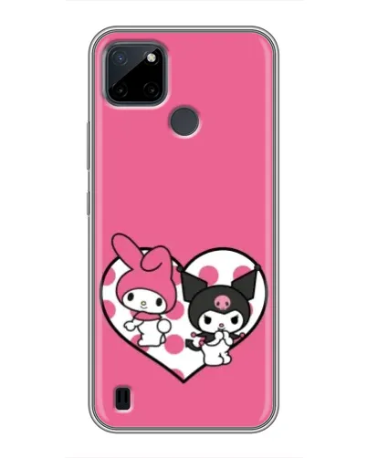 Чехол для Realme C12 с картинкой «Kuromi и My Melody»